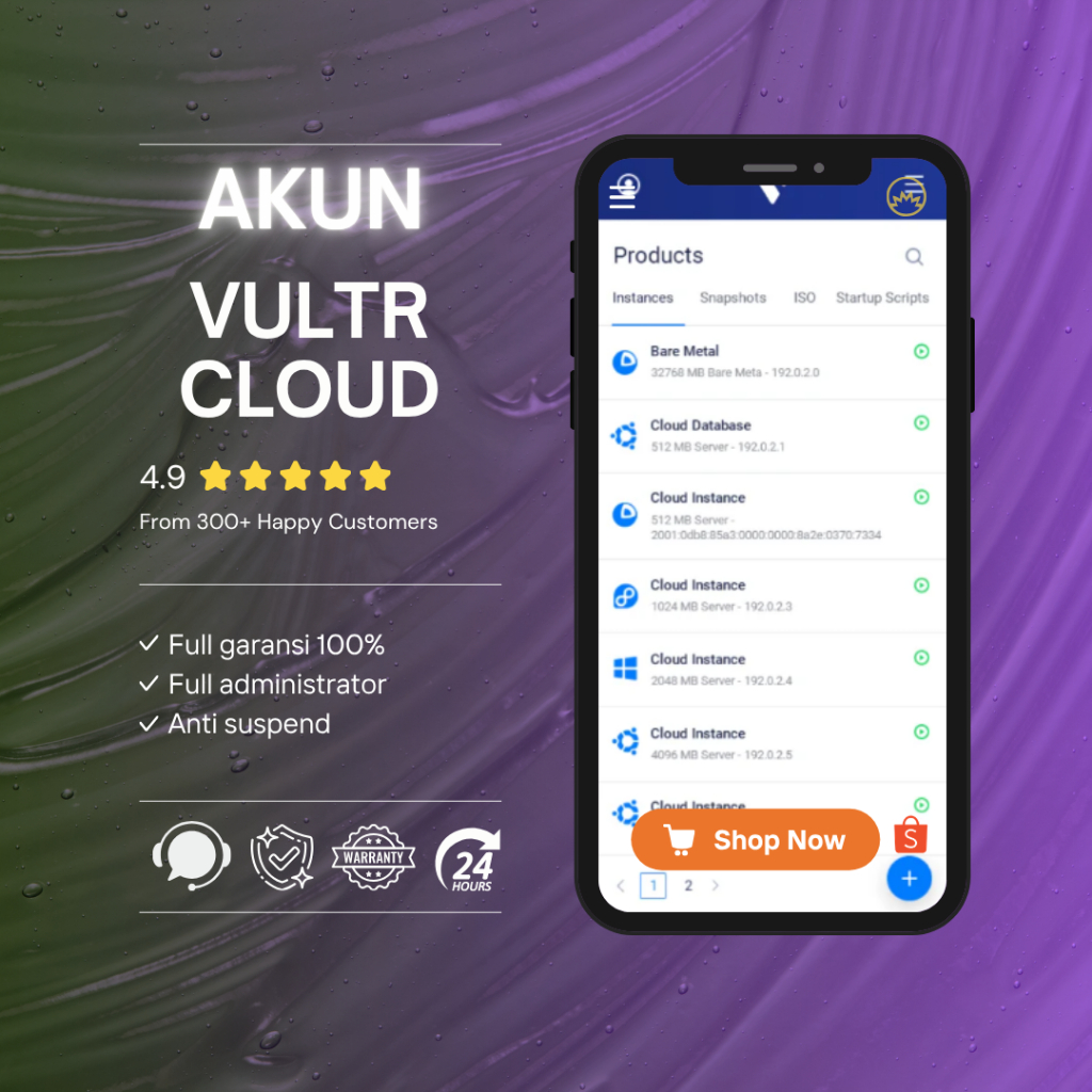 VULTR CLOUD CREDIT $300 FRESH BERGARANSI