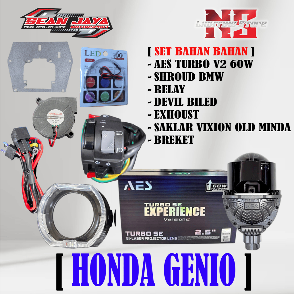 BILED PROJIE PROJECTOR HONDA GENIO PAKET BAHAN