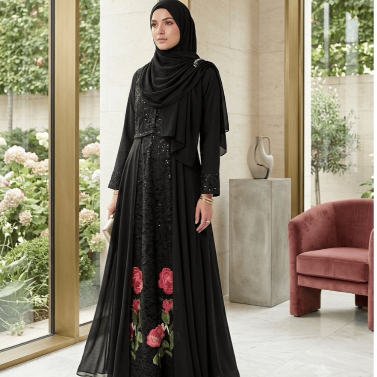 Gamis gaun pesta Cantik mewah dan eksklusif Jemia Diskon ambyar 50%