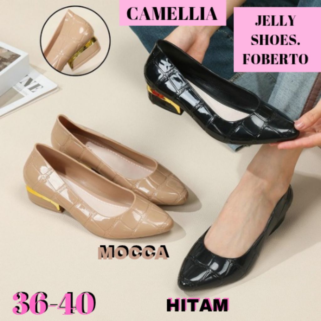 (COD)SPATU SEPATU JELLY SHOES JELLYSHOES PANSUS KERJA GLOSSY CEWE CEWEK WANITA IMPOR IMPORT KOREA