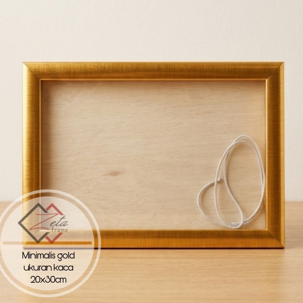 Tipe Co2 Gold - Pigura 3D minimalis gold - Pigura minimalis warna emas - Bingkai mahar full emas