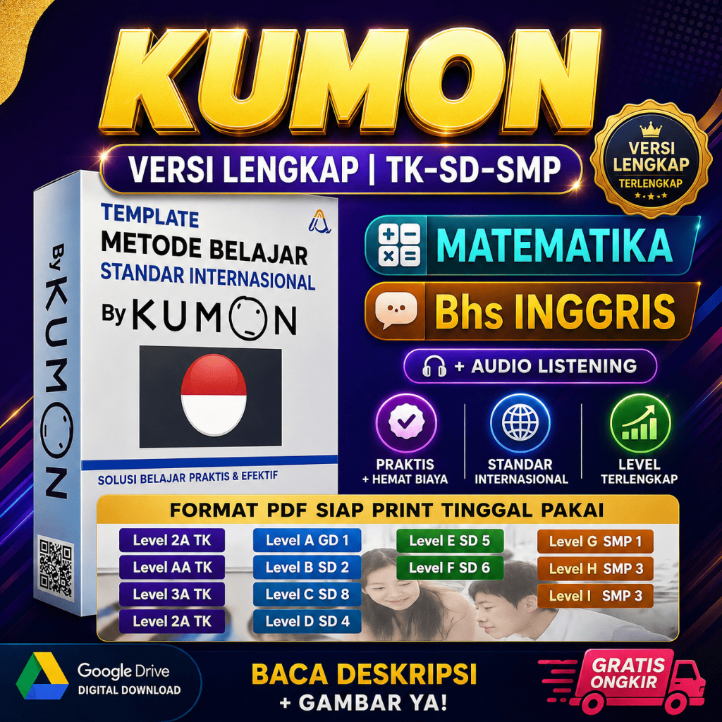 PAKET KUMON MATH ENGLISH TERLENGKAP | TK SD SMP SMA