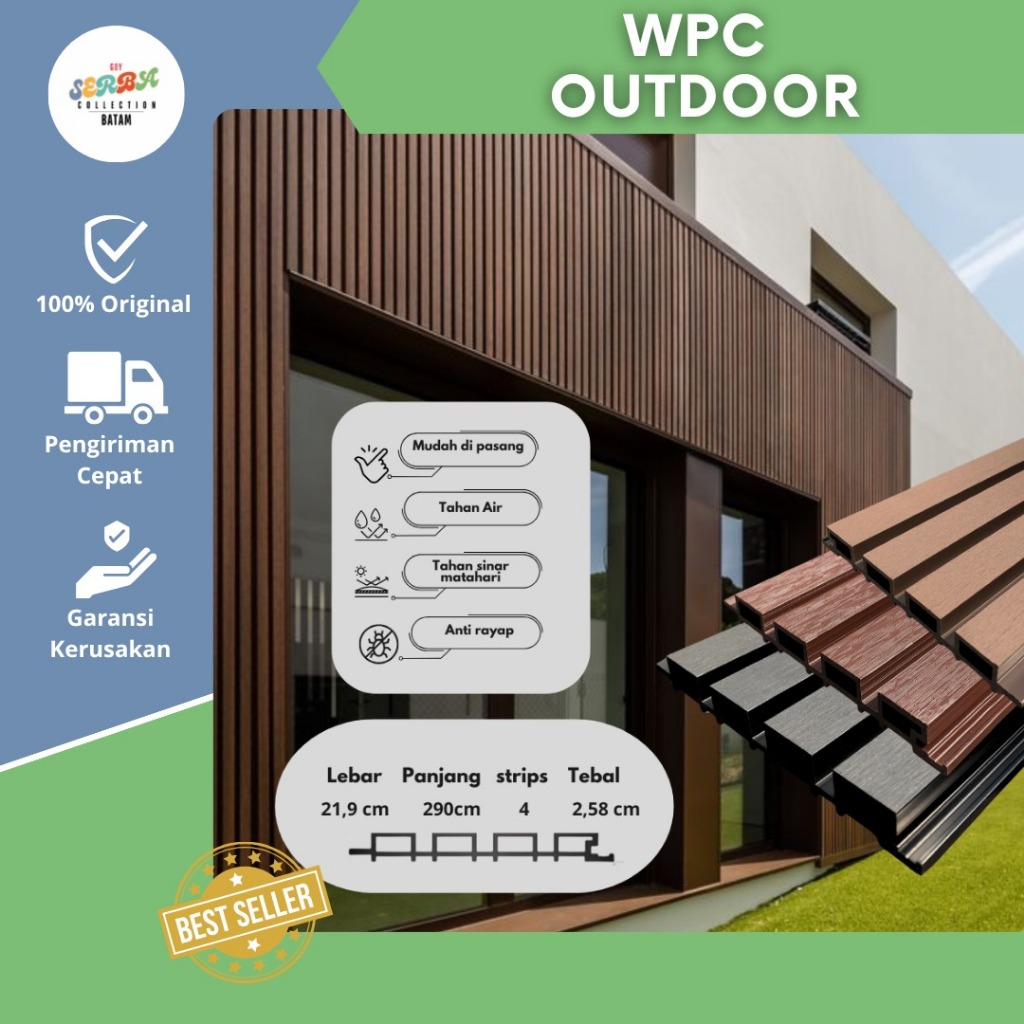 WPC Outdoor / WallPanel Outdoor Dinding /Pagar /Wall Panel Exterior Rumah Wallpanel Outdoor Motif Ka