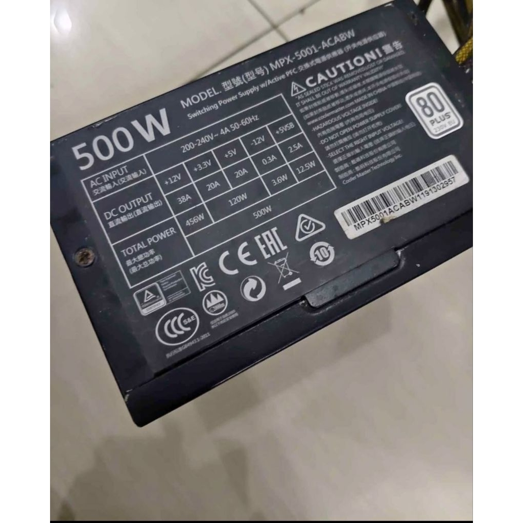 PSU cooler master 500w 80 plus