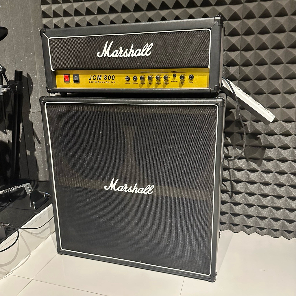 Ampli bass 3 input 4x12 inch Marshal Head + Cabinet