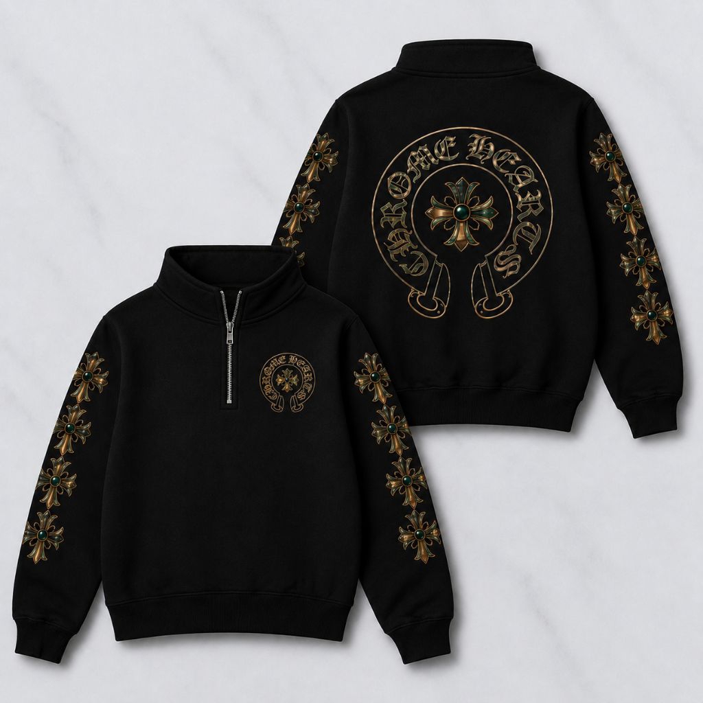 Jaket Half zipper Chrome Hearts Unisex