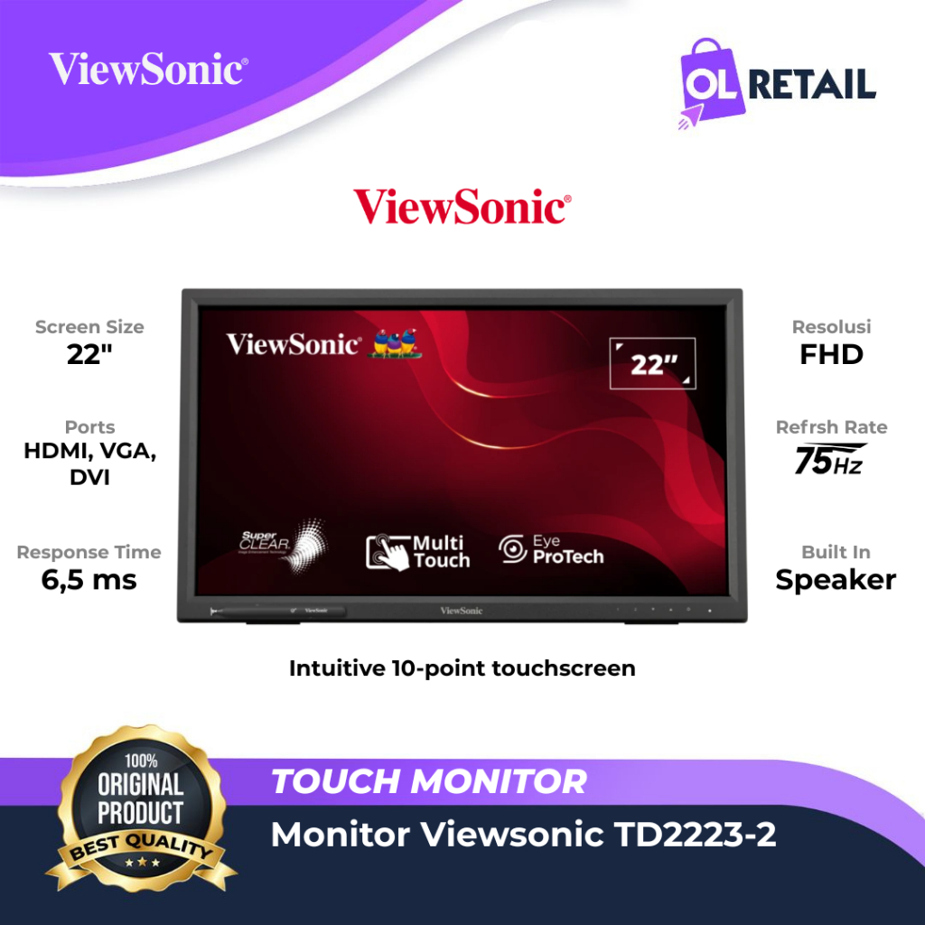 Monitor ViewSonic 22" TD2223-2 VA FHD 100Hz