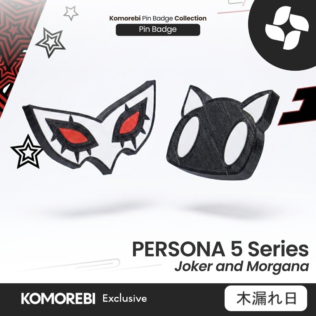 Pin Badge Persona 5 Joker Morgana Mask Aksesoris Tas Baju Jaket Komorebi Pin Badge Collection Premiu