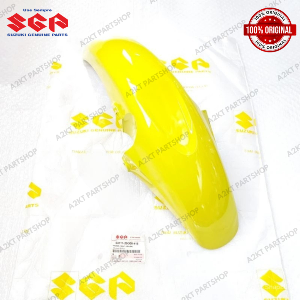 SPAKBOR DEPAN SATRIA FU CBU AURA YELLOW KUNING ORIGINAL NEW SUZUKI 100%