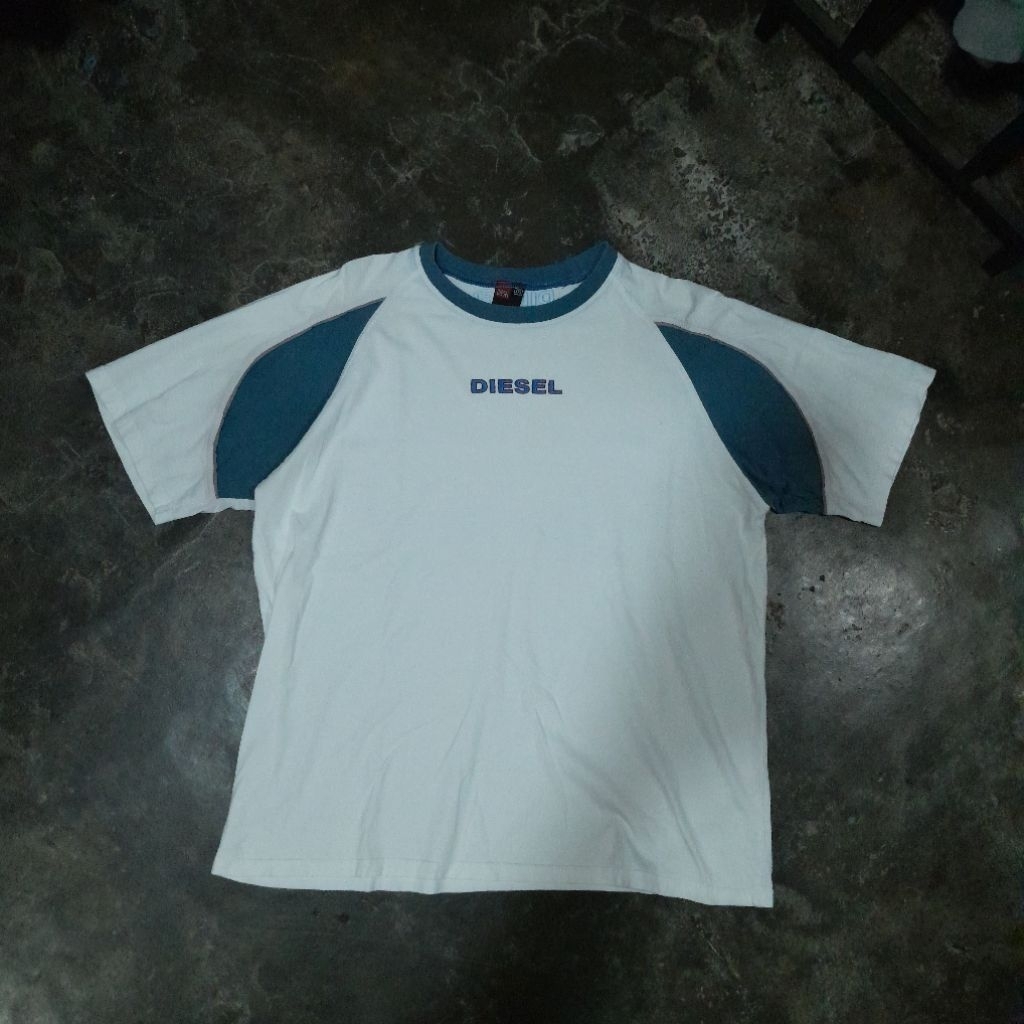 VINTAGE DIESEL EMBROIDERED LOGO T SHIRT WHITE