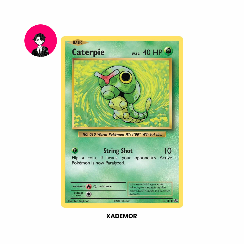 Pokemon Card Caterpie 3/108 Common - Pokemon Evolutions