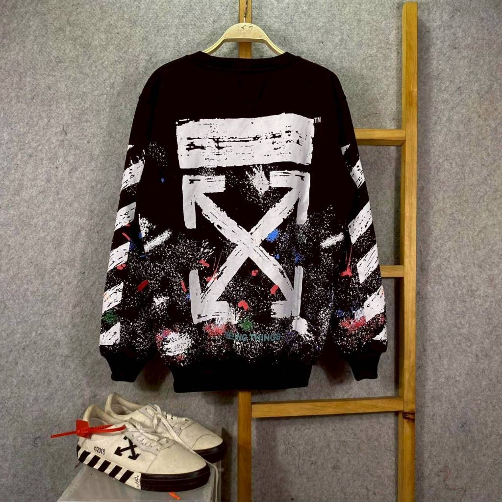 SWEATER CREWNECK OFF-WHITE STREETWEAR VIRGIL ABLOH GALAXY ARROW BLACK