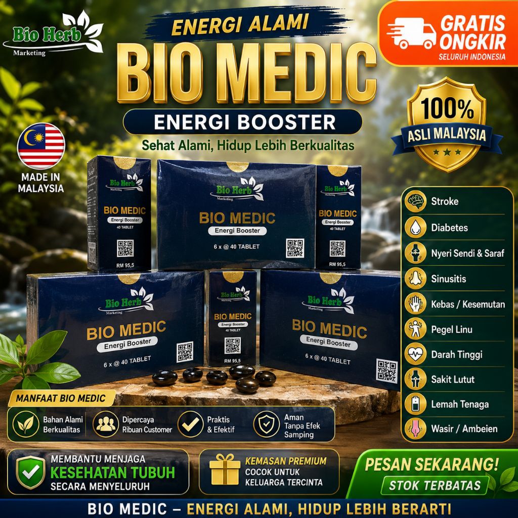 Bio Medic Pil Hitam Ajaib 1 Box Isi 6 Botol | Herbal | Asam Urat | Stroke | Rematik | Kolesterol | 1