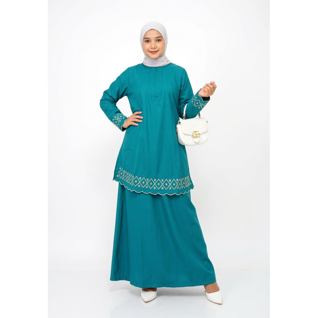 MurtikaFashion-Setelan Rok Pemda Bordir Hijau Tosca ASN PDH Gamis Malaysia Pemda || Pakaian Wanita |