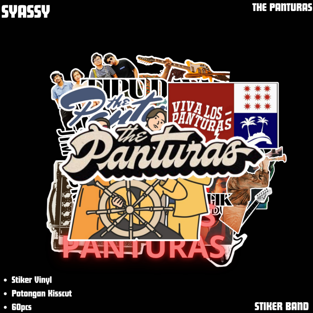 SYASSY - 60 Pcs Stiker Pack Band THE PANTURAS Super Hypebeast Aesthetic 022 VinyL Glossy Waterproof