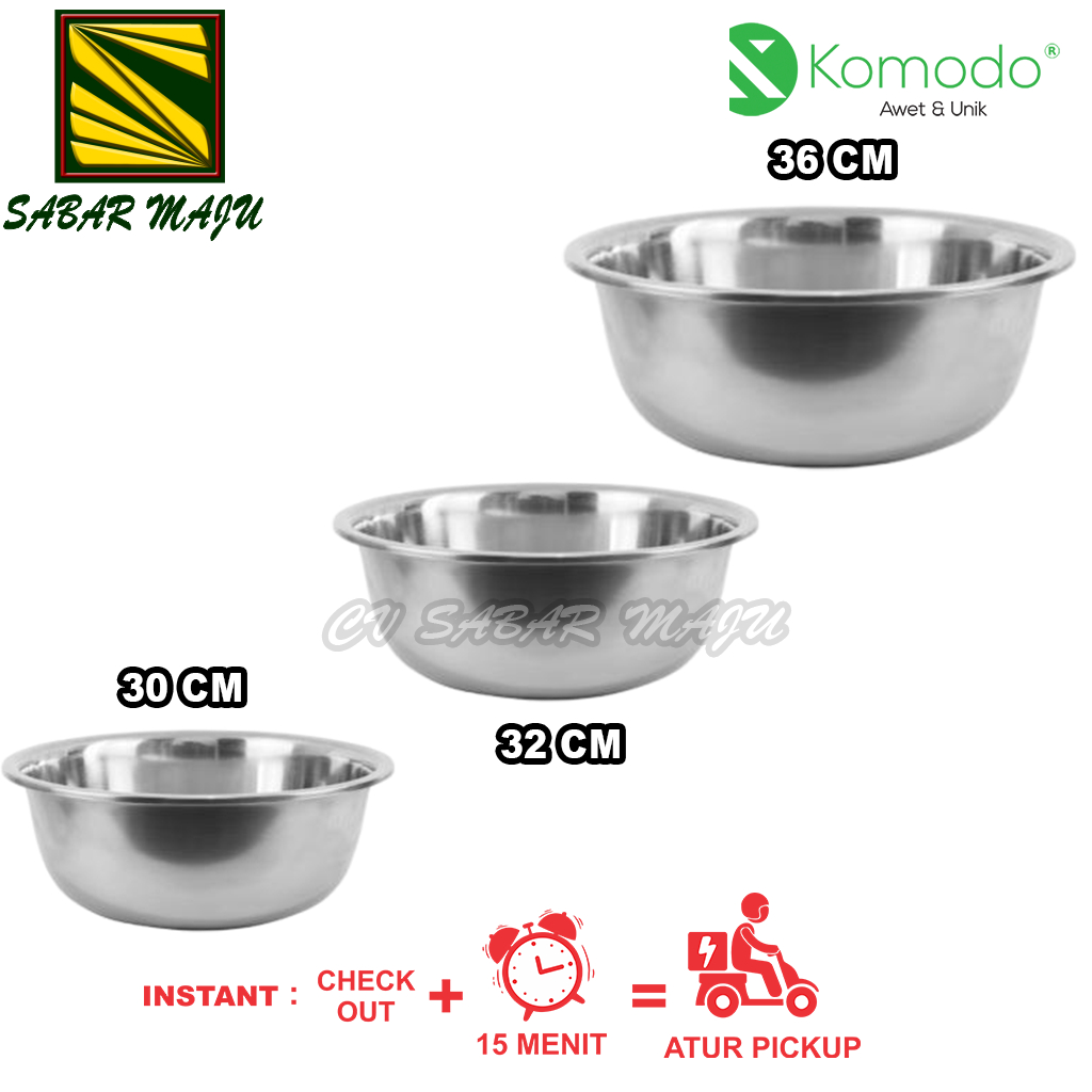 Komodo Baskom Tinggi / Baskom Stainless 30, 32, 36 CM