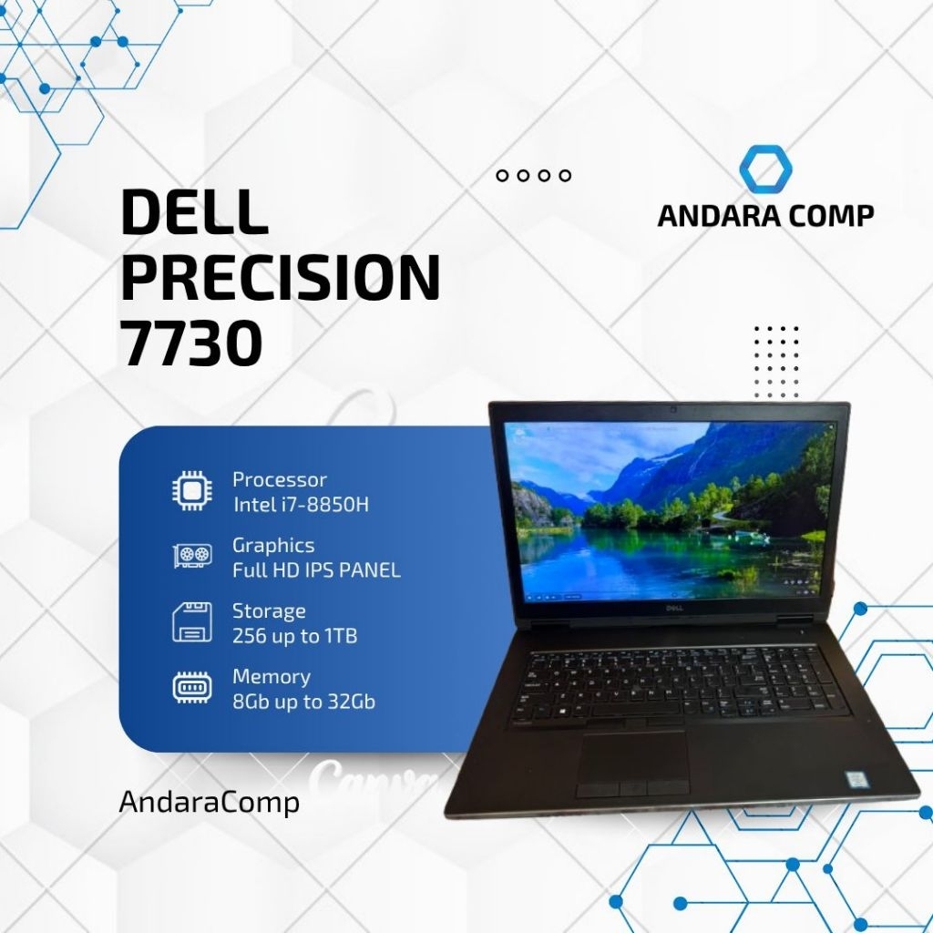 DELL PRECISION 7730 CORE i7-8850H NVIDIA QUADRO P3200 RAM 8GB UP TO 64GB SSD 128GB UP TO 1TB RESOLUS