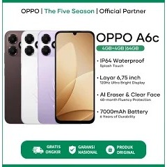 OPPO A6c 4/64 - Desain Tahan Air, Baterai Tahan Lama, Layar Responsif