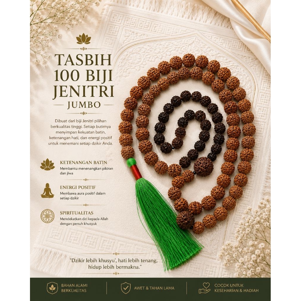 tasbih Jenitri 100 biji jumbo