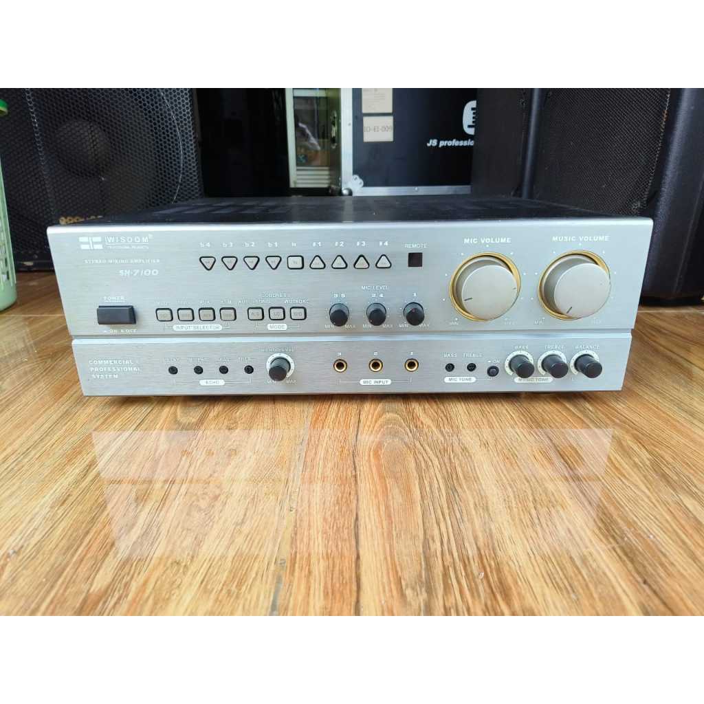 Amplifier karaoke Wisdom SH-7100 original. Second normal siap pake. Power 2x350 watt