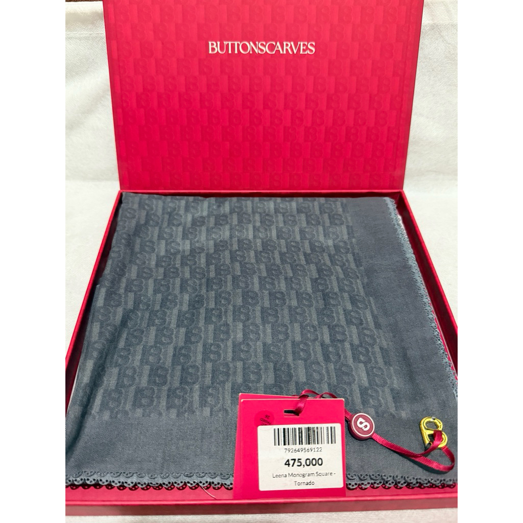 buttonscarves Leena monogram square - tornado