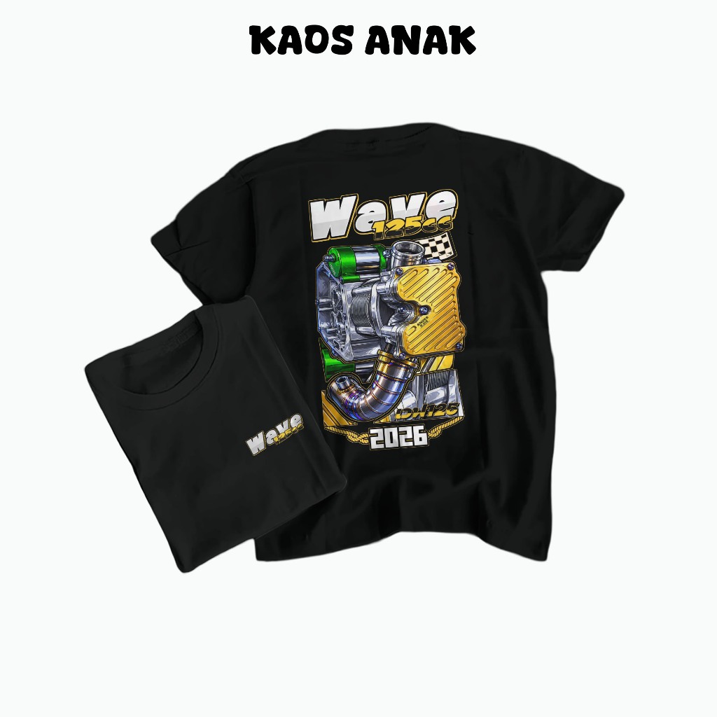 KAOS ANAK - KAOS WAVE 125CC TERBARU BAJU WAVE 125CC RACING ANAK  BAJU DISTRO
