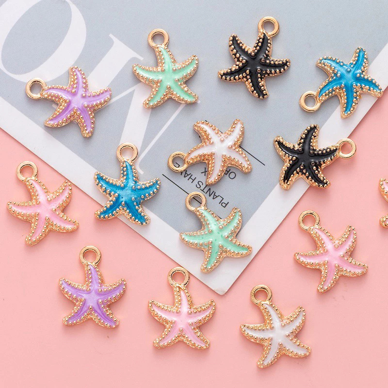 (1Pcs) Charm Besi Bandul Bintang Laut