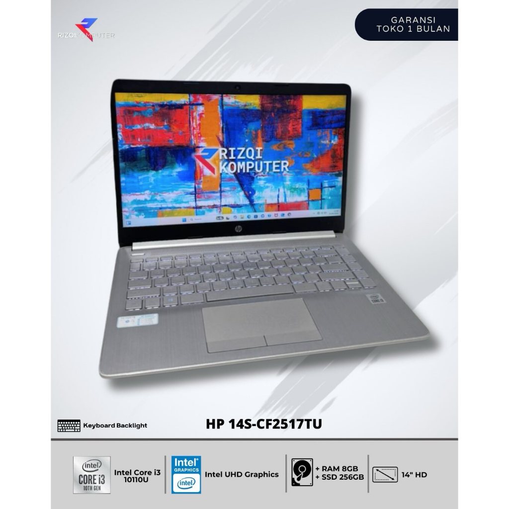 HP 14S -CF2517TU Intel Core i3-10110U RAM 8GB SSD 256GB bgh