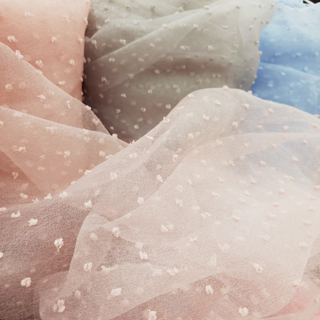 Kain Organza Dot METER Kain Kebaya Gamis Bahan Organsa Bintik