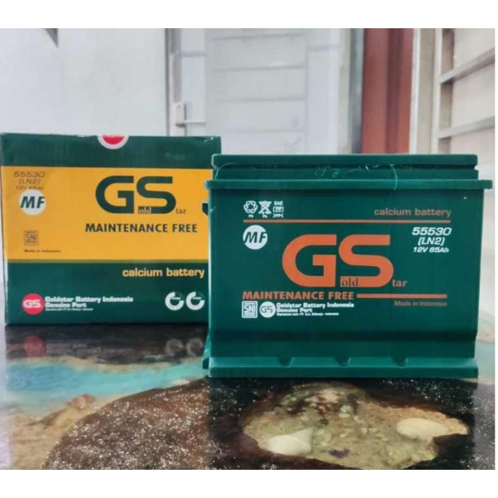 AKI BATERAI MOBIL KERING GS GRANDSONIC LN2 55530 DIN55 12V 60AH 55559 REBORN BENSIN CHERRY TIGO FORD