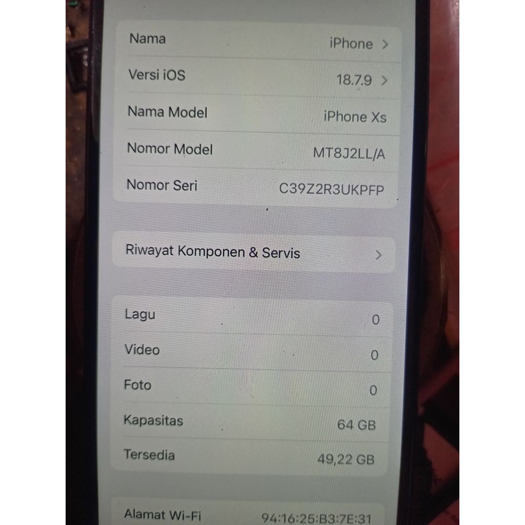 mesin + face id iphone xs 64gb baca deskripsi