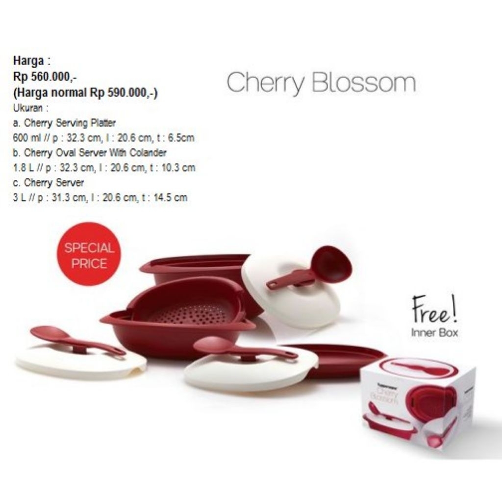 Cherry Blossom Set Tupperware (345.000)