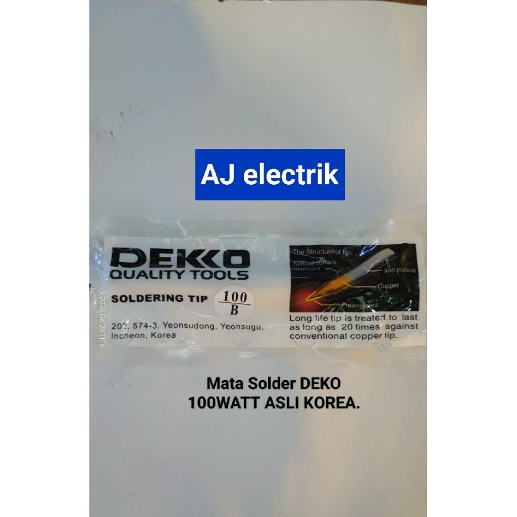 PAKU/MATA SOLDER DEKO 100WAT KOREA ASLI. Mata Solder 100watt Deko Korea. Kualitas terbaik