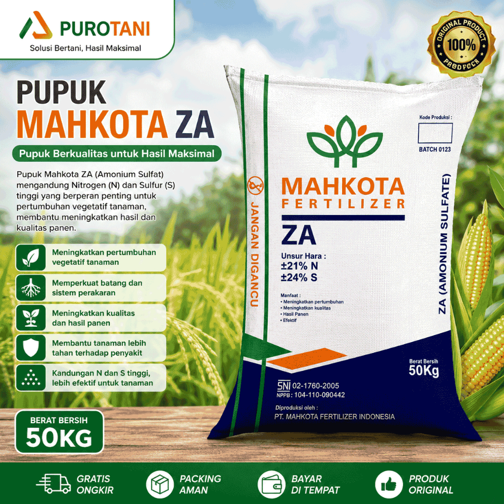 Pupuk ZA Putih Mahkota 50 kg