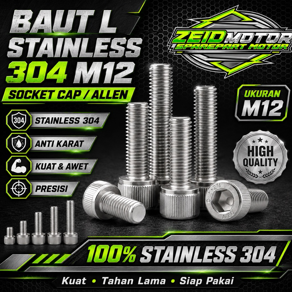 BAUT L STAINLESS M12 - BAUT L STAINLESS 304
