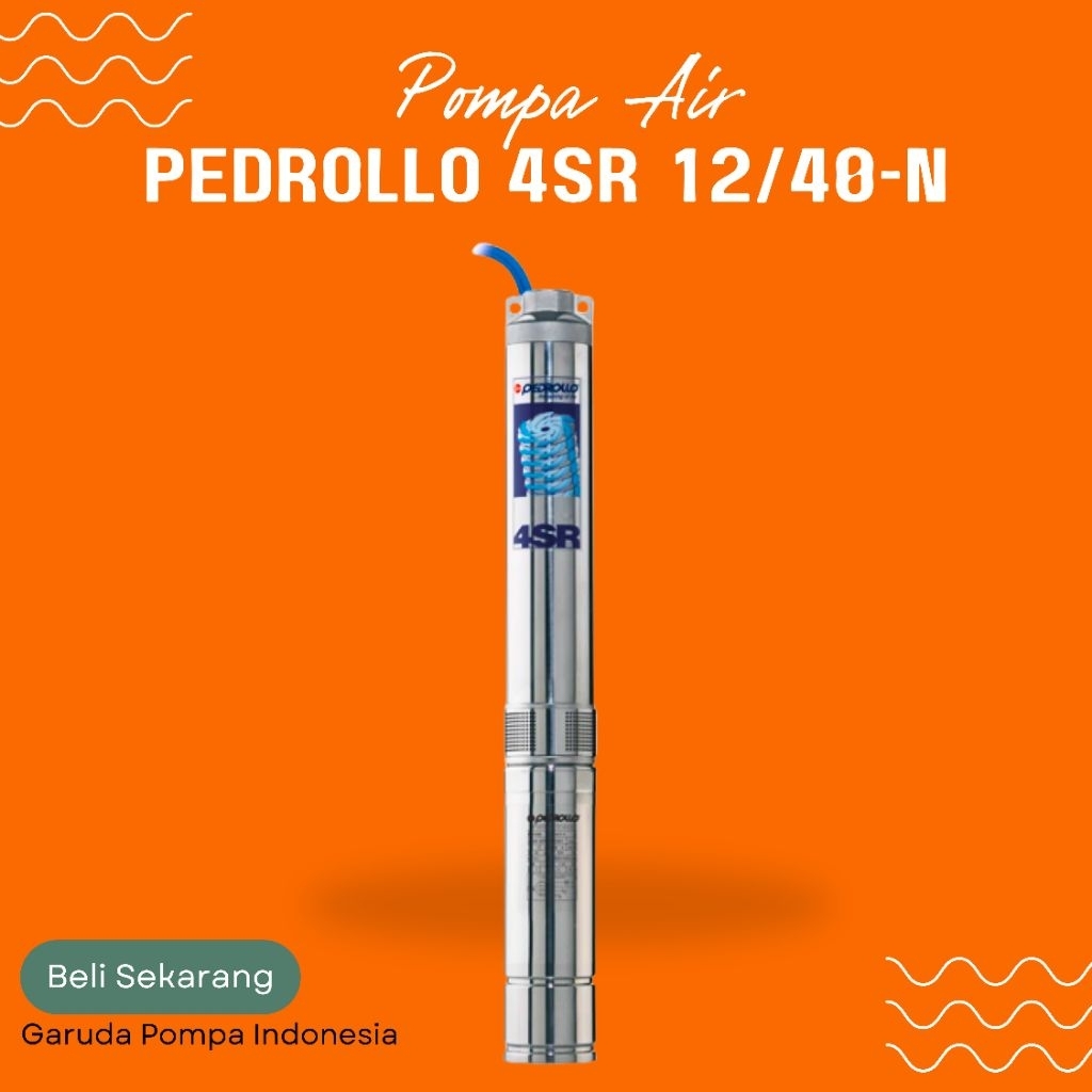 Pompa Pedrollo 4SR 12/40-N Pompa Celup Sumur dalam untuk air bersih.