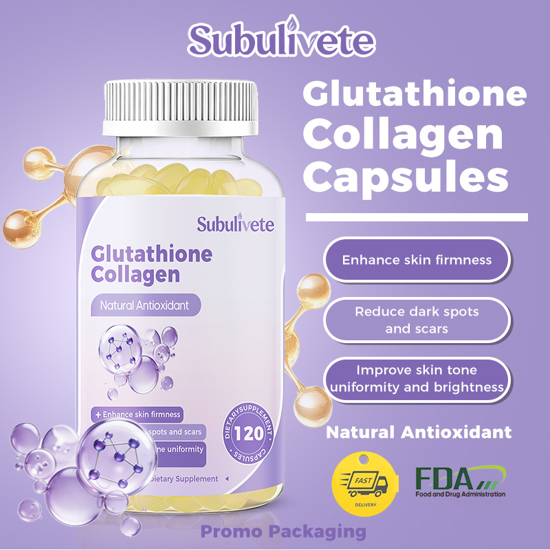 Subulivete Glutathione Collagen Kolagen Peptida L-Cystine Vitamin C 120 Softgel Lepas Cepat Antioksi