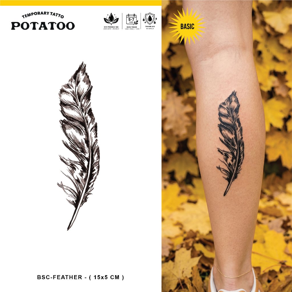 POTATOO FEATHER Temporary Tatto Sticker Tato Bulu