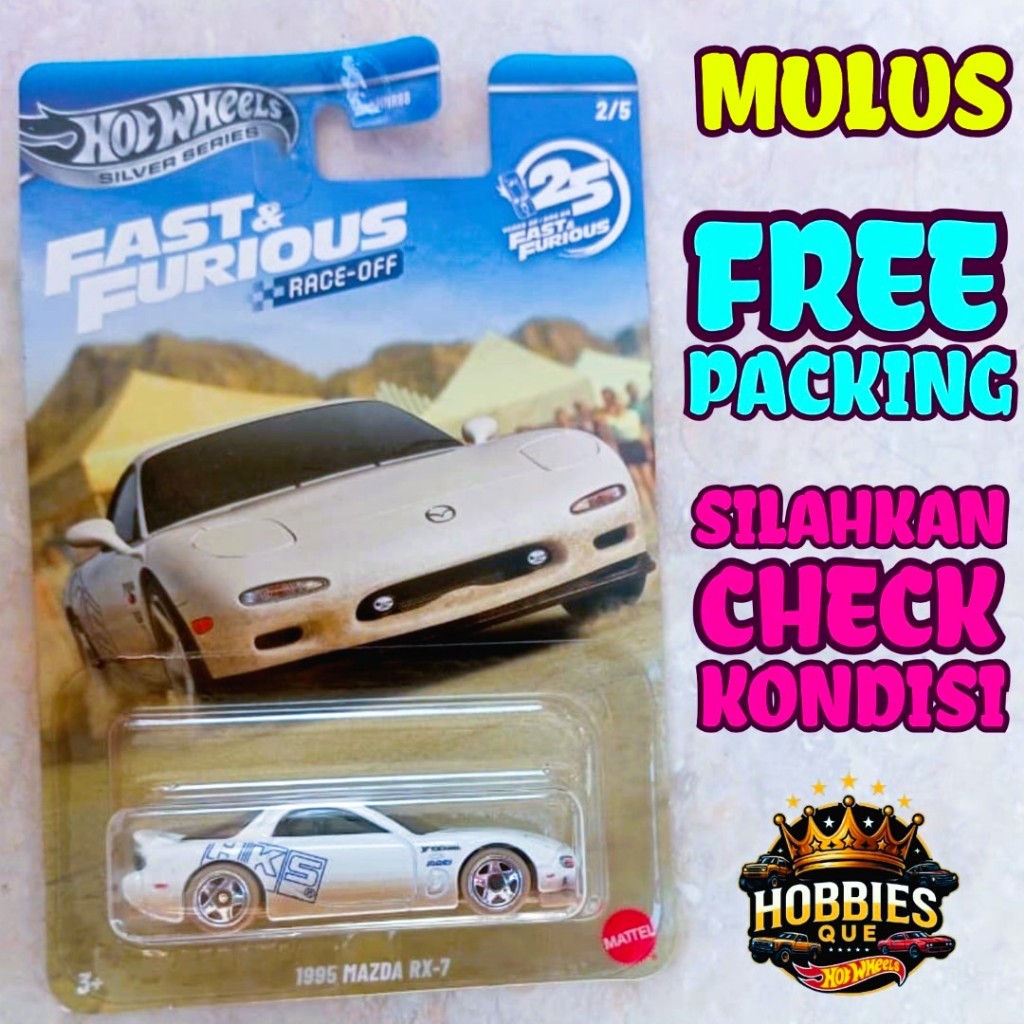Hot Wheels Fast & Furious Race-Off Series (2026) 1995 Mazda RX-7 Putih Original