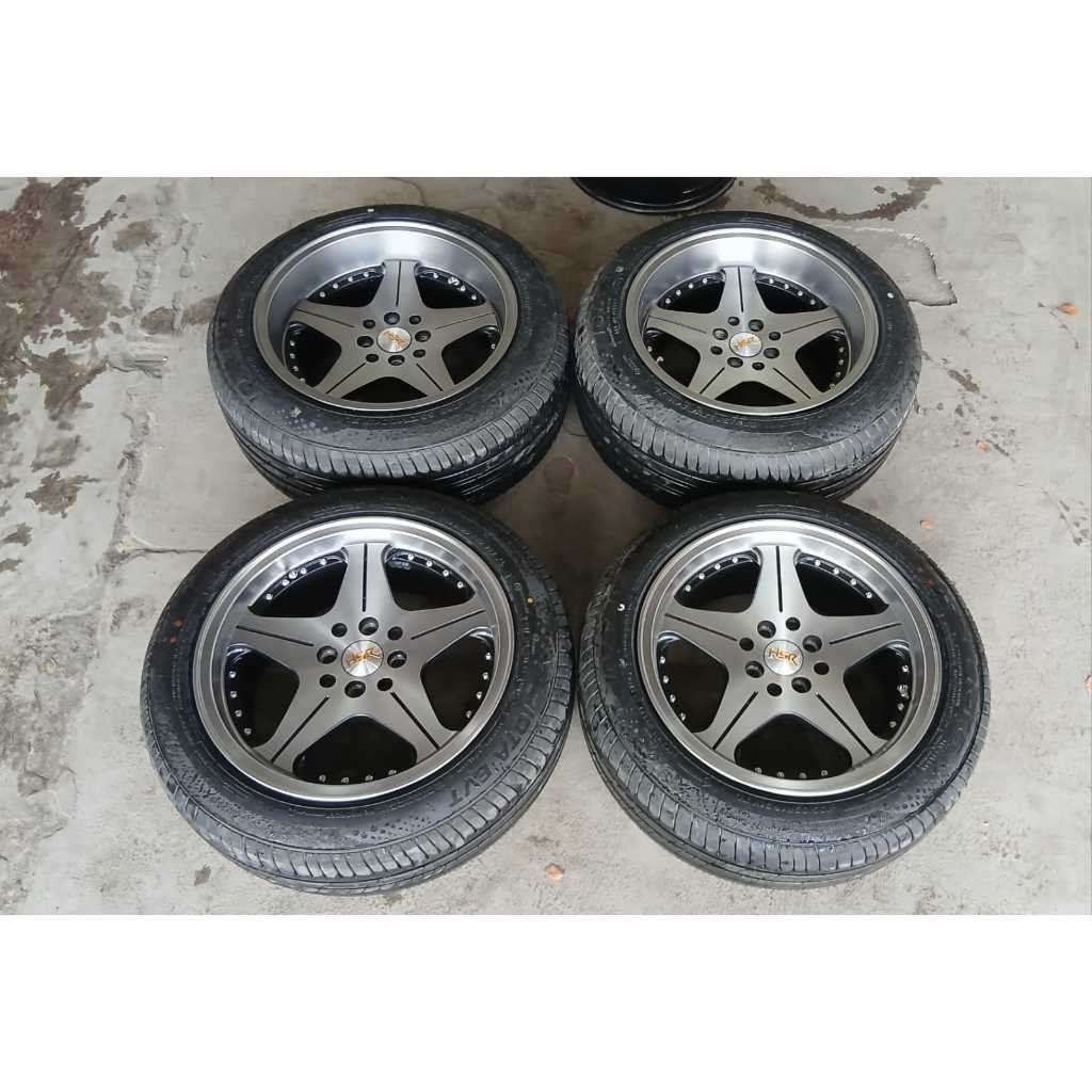 VELG MOBIL SEKEN HSR ANAMBAS RING 16 LEBAR 7,5/8,75 PCD 4X100 4X114 ET 35/18 BLACK OIL BAN ACCELERA 