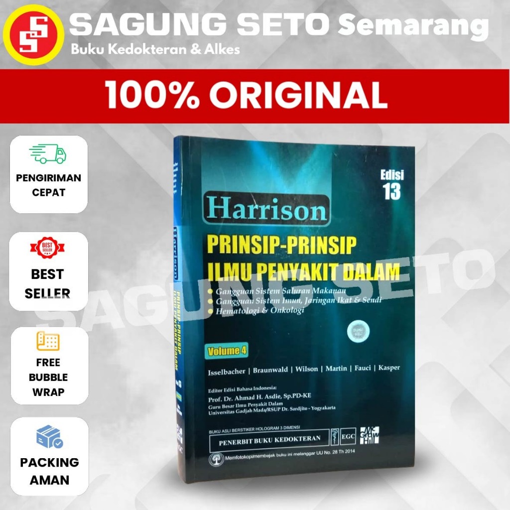 BUKU HARRISON- PRINSIP-PRINSIP ILMU PENYAKIT DALAM / IPD VOLUME 4 EDISI.13 - ISSELBACHER