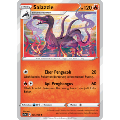 Salazzle 021/068 Arkana Memuncak S11a - POKEMON TCG INDONESIA