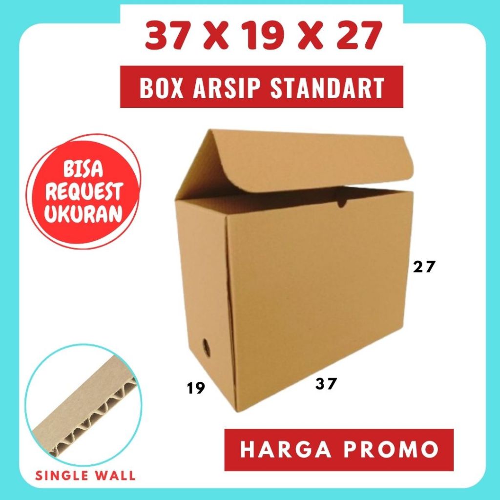 Box Arsip Standart 37x19x27 Coklat Polos Kardus Arsip Packing/polos/Arsip/File/filebox/arsipbox/ box