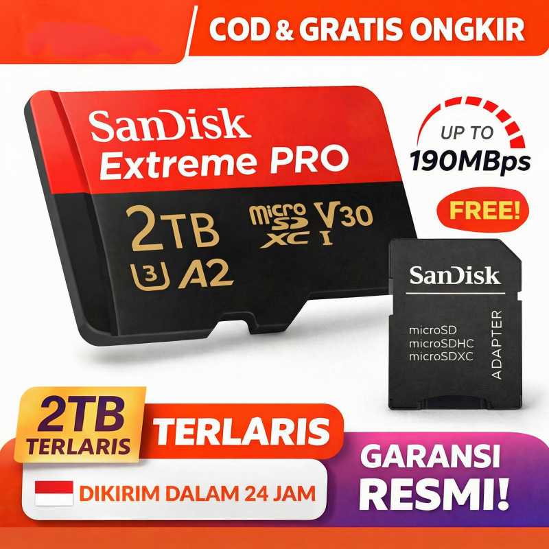Sandisk Memory Card hp 2TB 1TB 512GB 256GB 128GB Micro SD Card Class10 A2 U3 sd card for CCTV Phone 