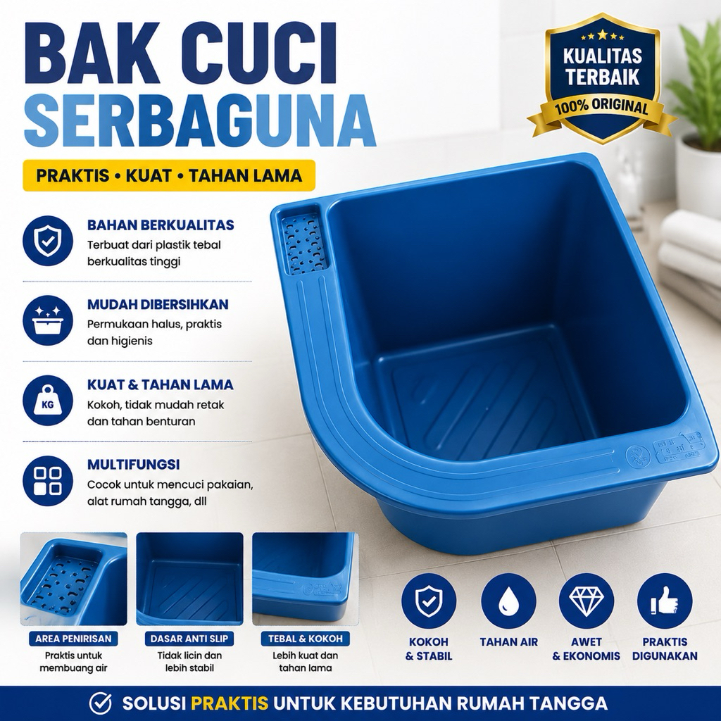Bak Air Kamar Mandi Fiber Ukuran Besar dan Kecil