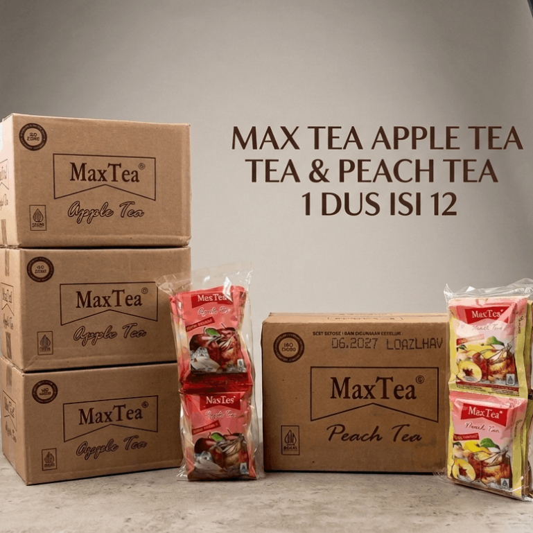 Max Tea / MaxTea Apple Tea / MaxTea Peach Tea 1 Dus isi 12pcs