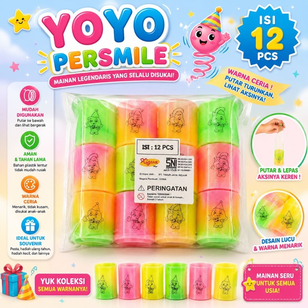 12pcs per pegas rainbow spiral PH KECIL YOYO PER SMILE