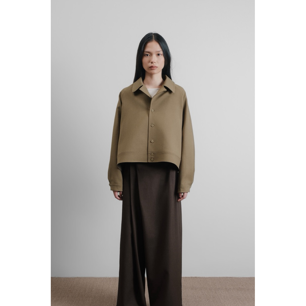 RHEA FLARE JACKET - BREEN SIZE L FIT XL BY JEDDA
