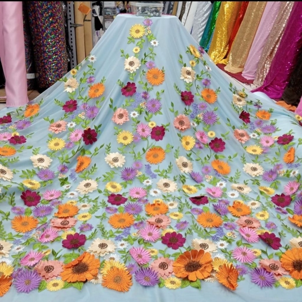 BAHAN/KAIN TILLE GARDEN 3D/GSRDEN BORDIR FULL 3D