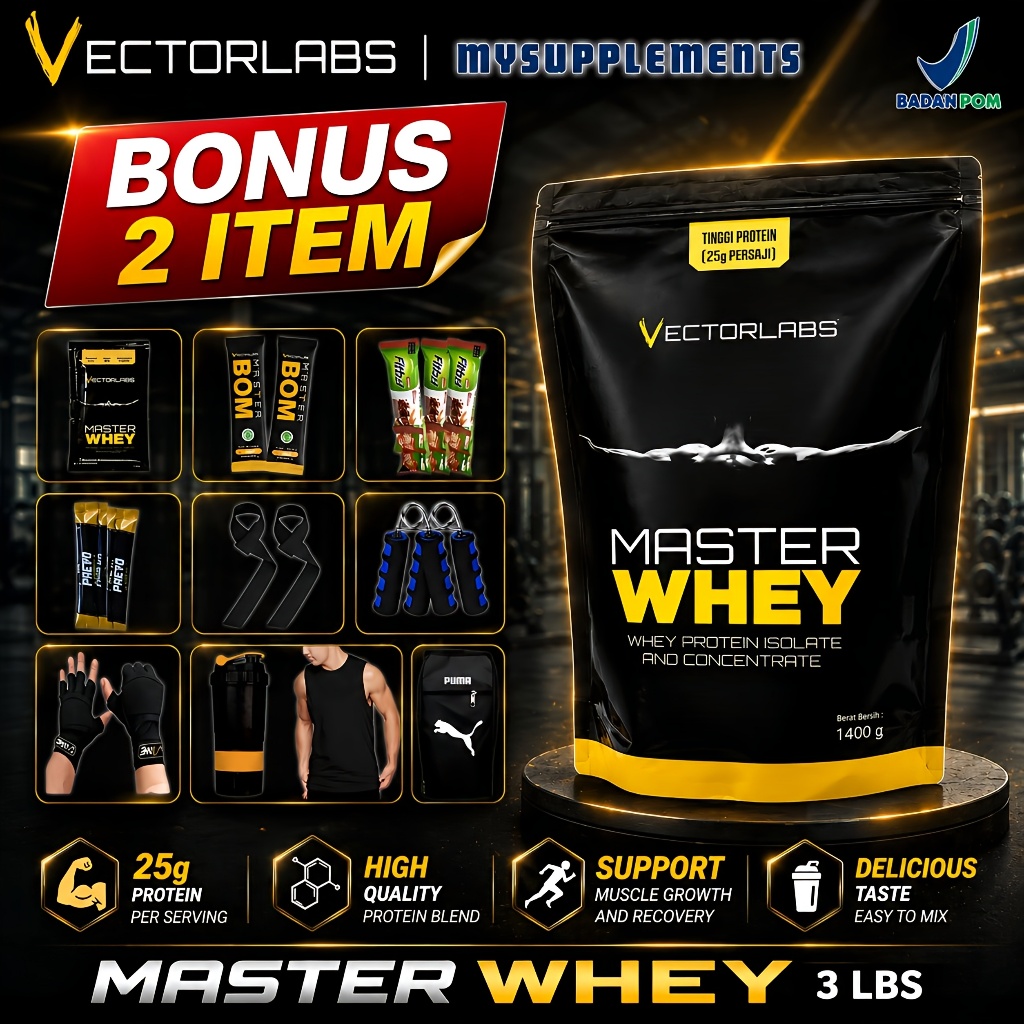 Vectorlabs Master Whey 3 lbs Susu Whey Protein Isolate Concentrate Vector Labs 1,4kg